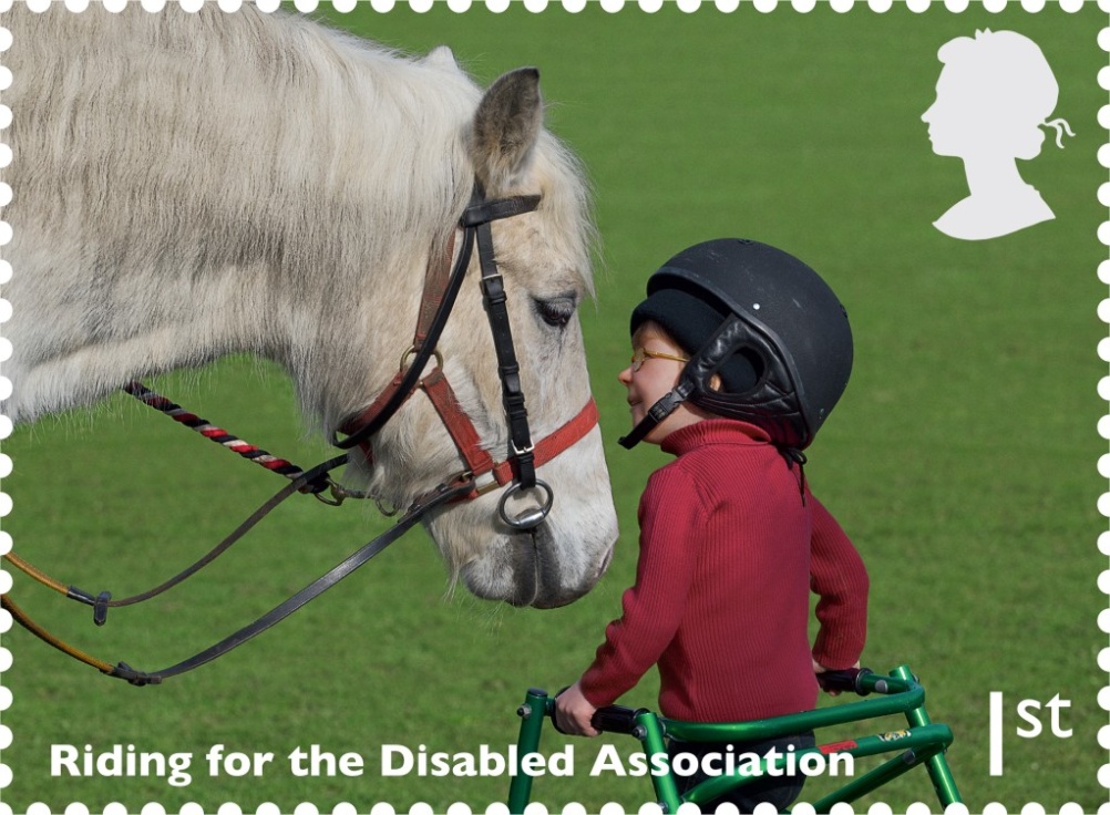 Riding for the Disabled Association is featured on the 1st class stamp