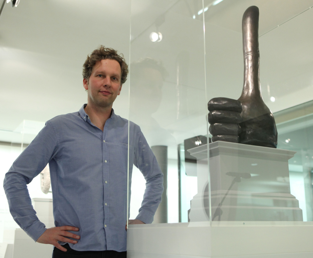 Shrigley with the Really Good maquette