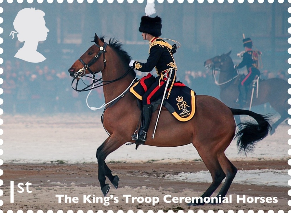 The King's Troop Ceremonial Horses in action on this 1st class stamp