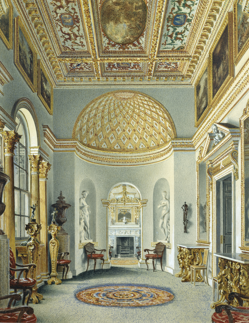 The Gallery Chiswick House by William Henry Hunt 1828. Watercolour Devonshire Collection Chatsworth