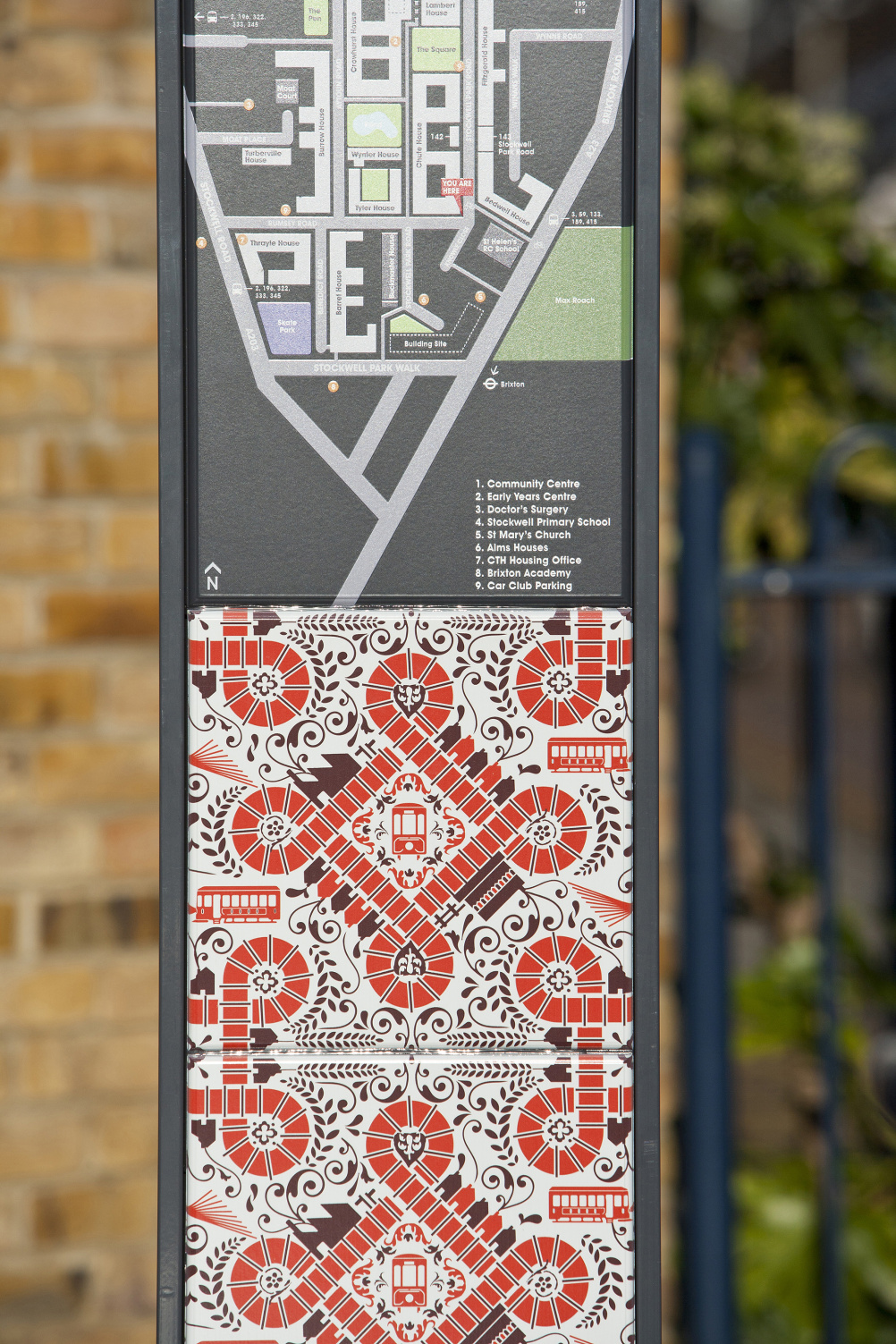 Hat-Trick Design wayfinding for Stockwell Park Estate Development