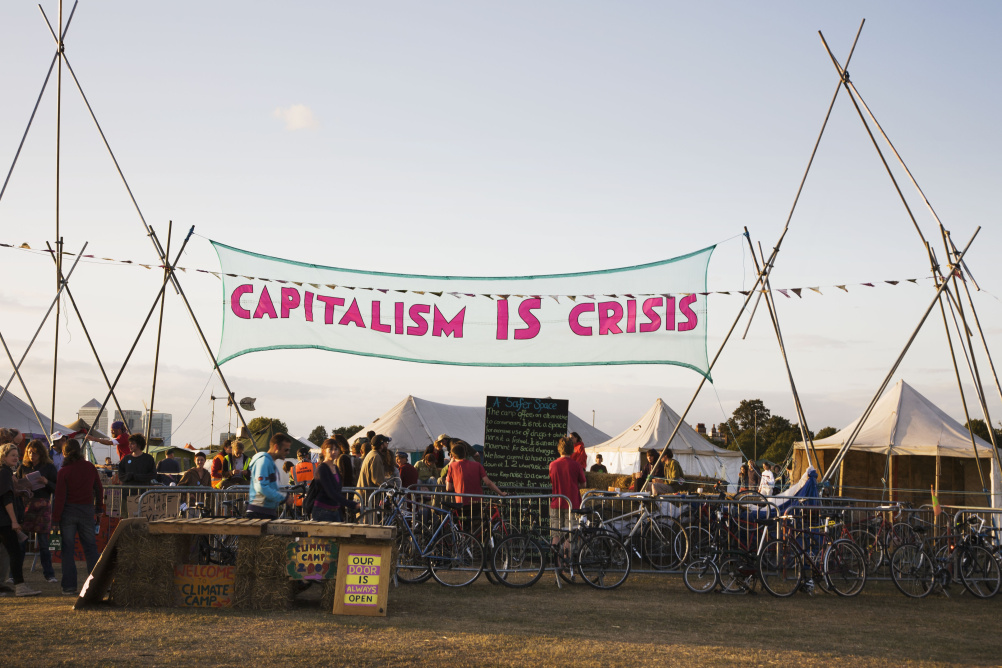 Occupy London Stock Exchange, Capitalism is Crisis banner