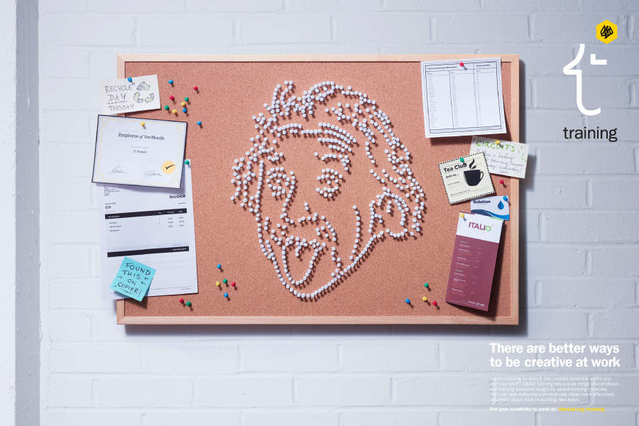 Albert Einstein pinboard portrait