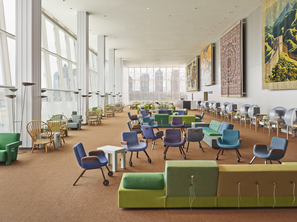 New Interior For United Nations North Delegates’ Lounge (New York) - Designed by Hella Jongerius, together with Rem Koolhaas, Irma Boom, Gabriel Lester and Louise Schouwenberg