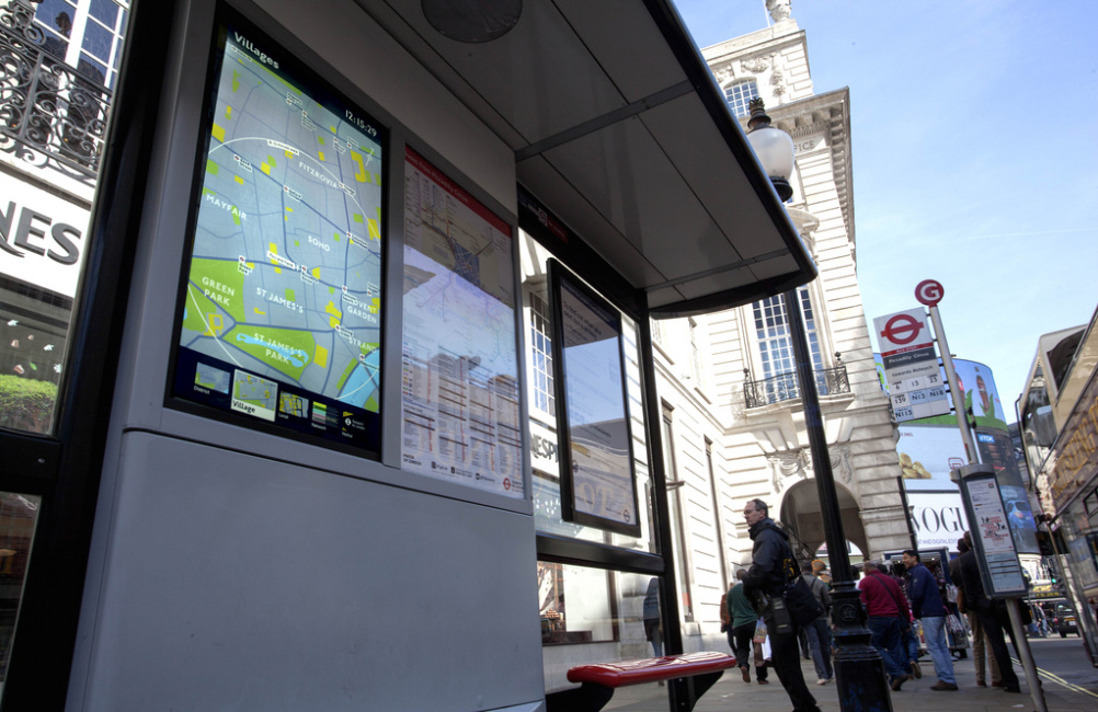 TfL's new interactive bus stop with real-time mapping