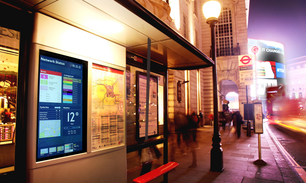 TfL's new interactive bus stop with real-time mapping