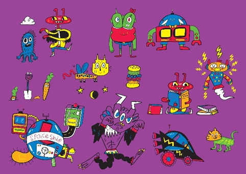 Jon Burgerman's Imagine Children's Festival characters