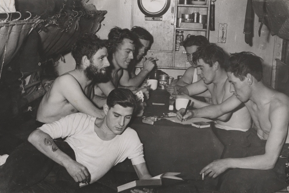 Alliance interior, crew members relaxing