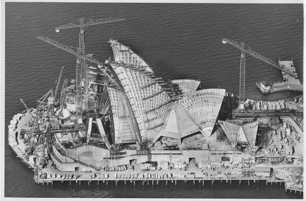 Sydney Opera House under construction, 6 April 1966