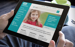 RNIB site on tablet