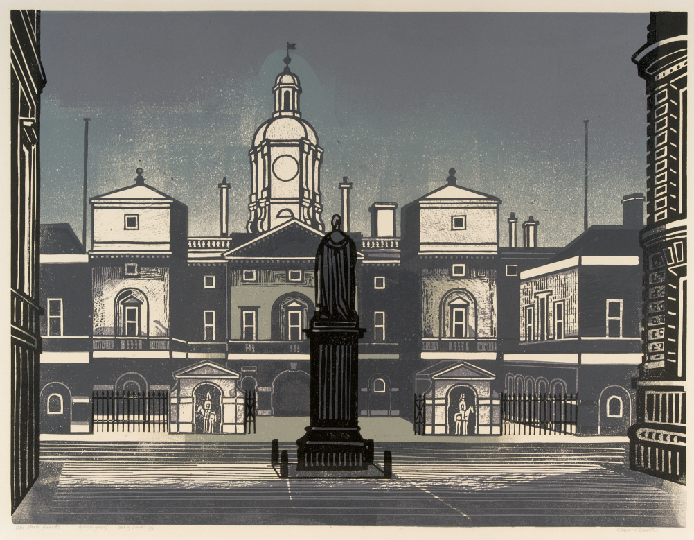 Edward Bawden (1903 – 1989) Nine London Monuments – The Horse Guards, 1966, linocut © The Edward Bawden Estate