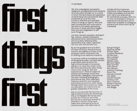 First Things First Manifesto, 1964