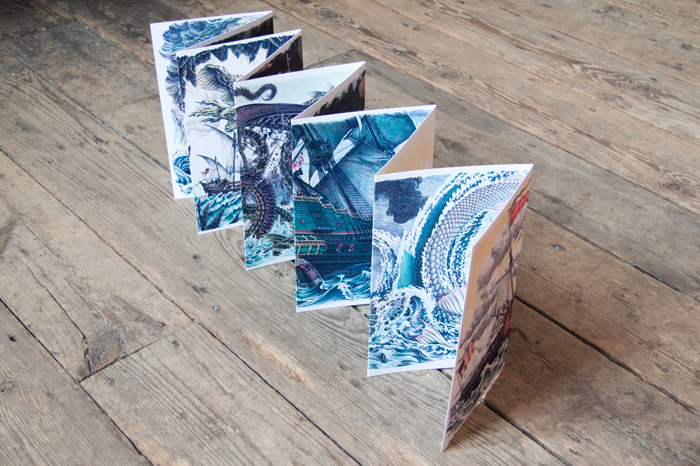 The book is folded out as a concertina