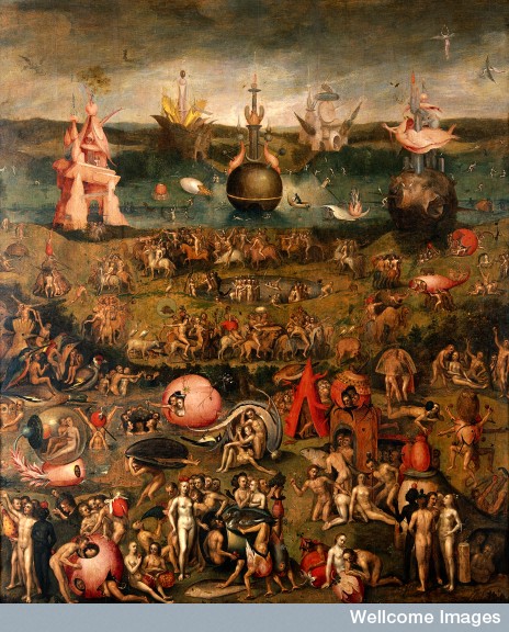 The Garden of Earthly Delights, Allegory of Luxury (central panel of triptych) by Hieronymus Bosch, 1500