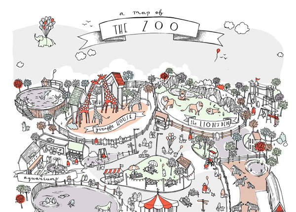 Olivia Whitworth, A Map of the Zoo closeup.