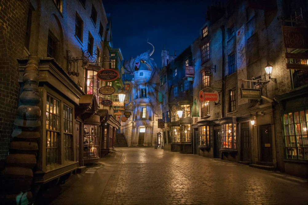 Diagon Alley at night