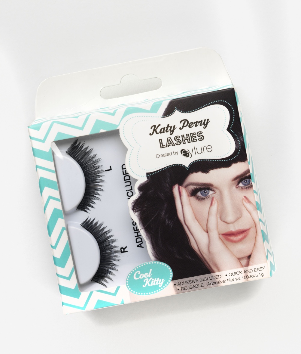 False eyelashes endorsed by Katy Perry, ‘Cool Kitty’ style, manufactured by Eylure, 2013