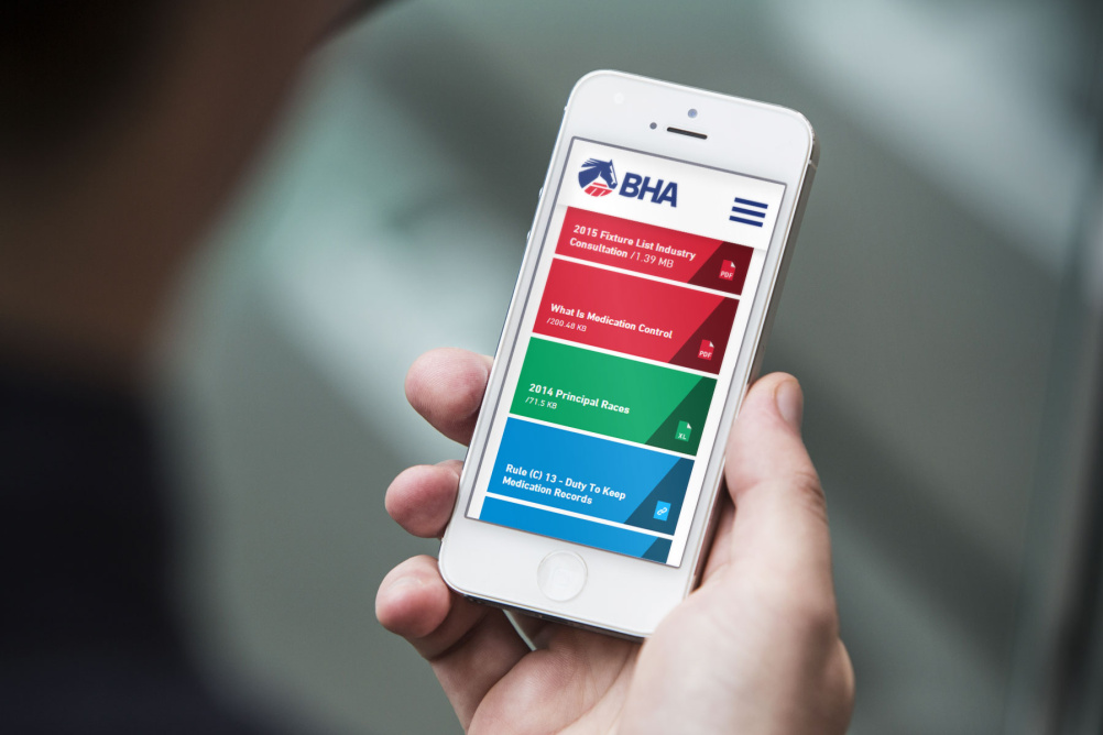 The BHA mobile website