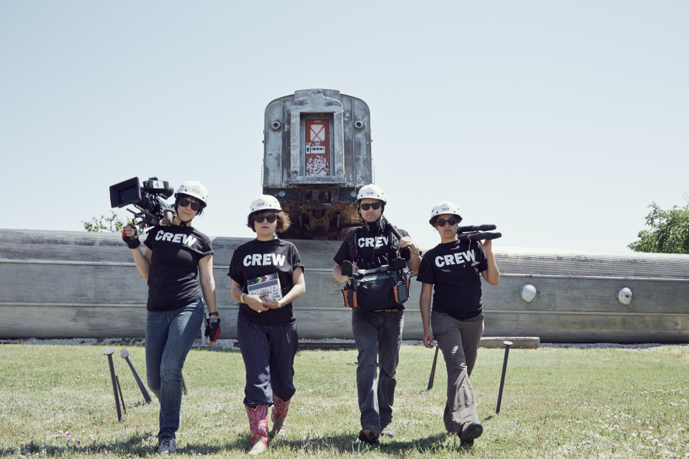 Nelly Ben Hayoun (second left) and the Disaster Playground crew