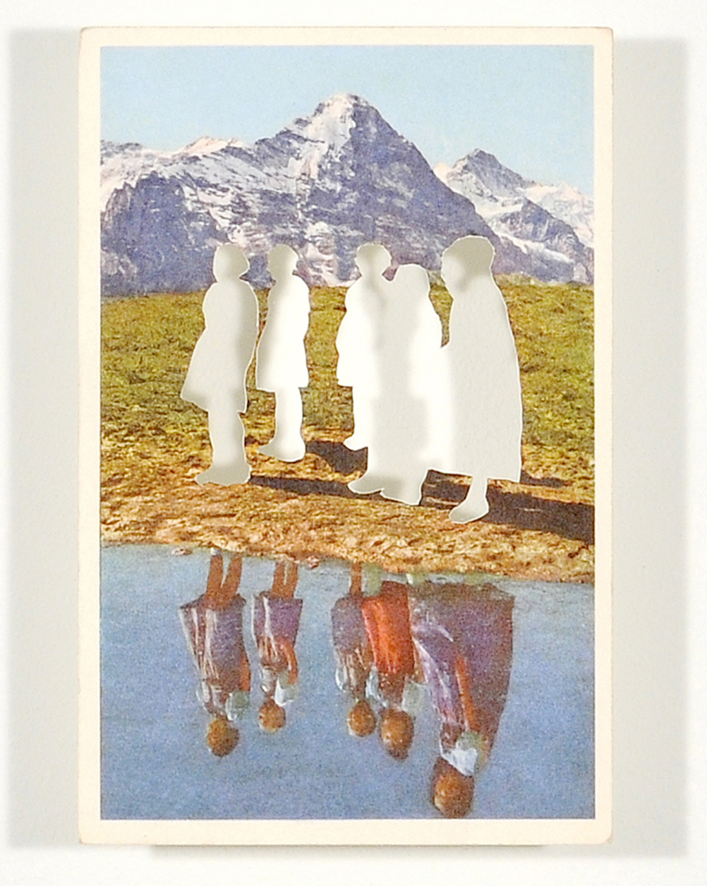 Tim Davies, from the series Figures in a Landscape, cut postcard, 2004-8