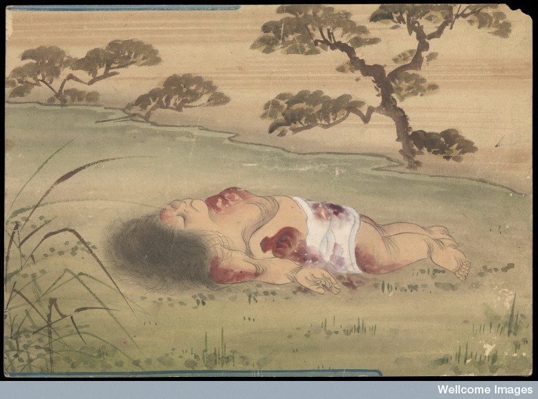 Kusozu. The death of a noble lady and the decay of her body