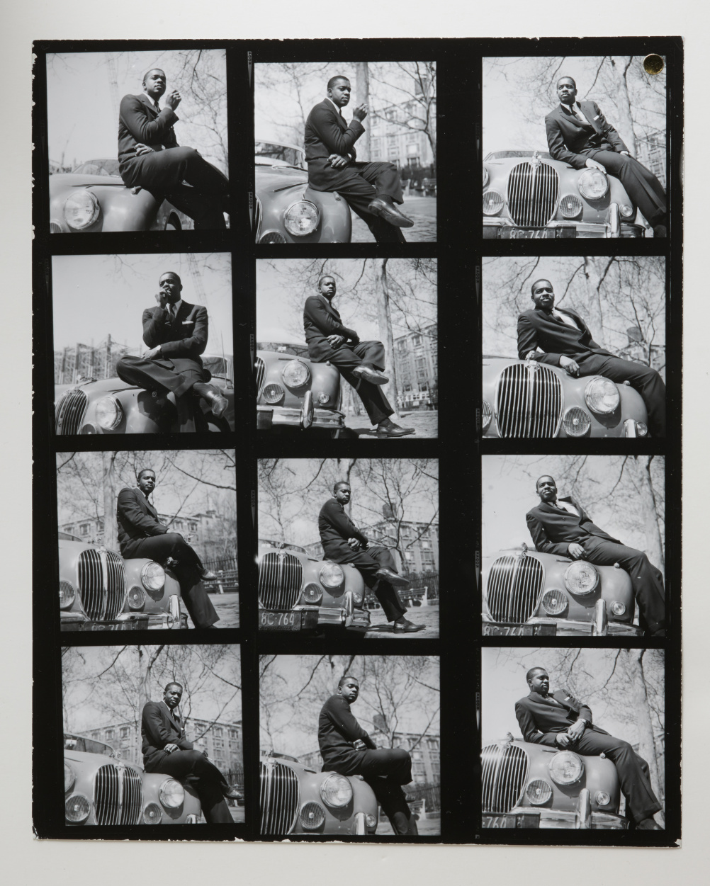 Contact sheet of the cover shoot for Donald Byrd’s The Cat Walk (1962). Photo by Francis Wolff © 2014 Mosaic Images