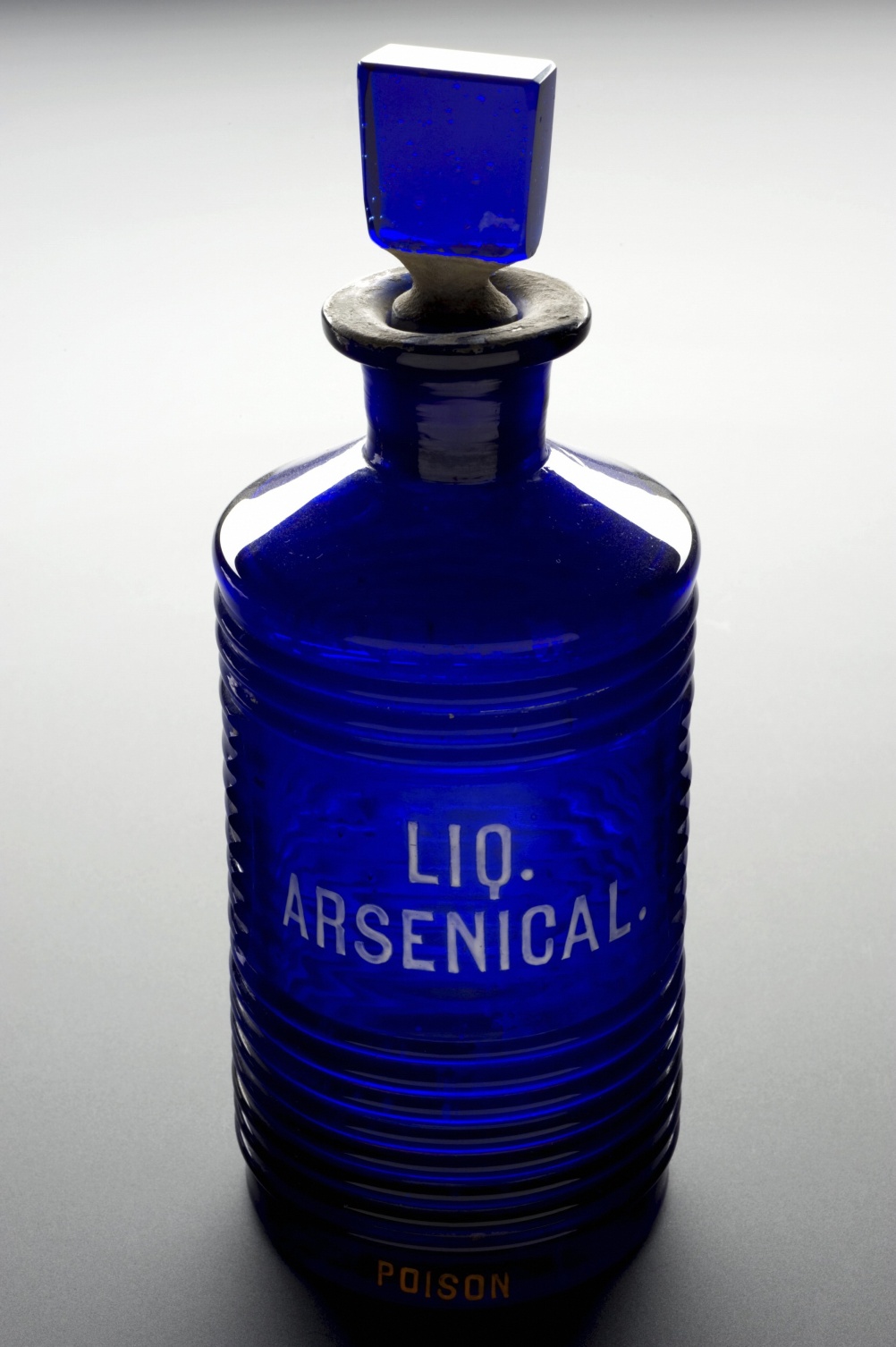 Poison bottle blue for arsenic in solution 