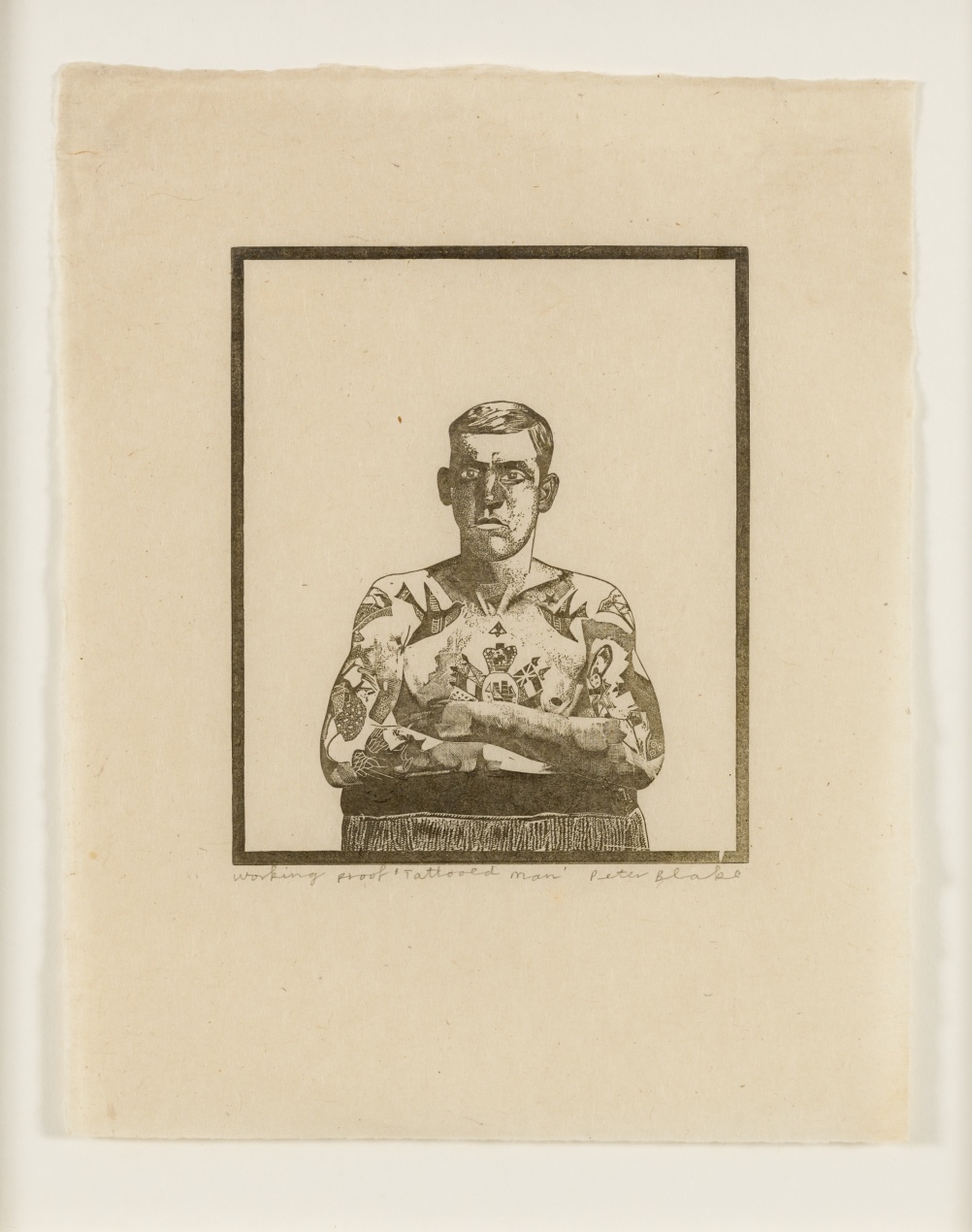 Tatooed Man, from 1974-1978 Side Show collection by Peter Blake 