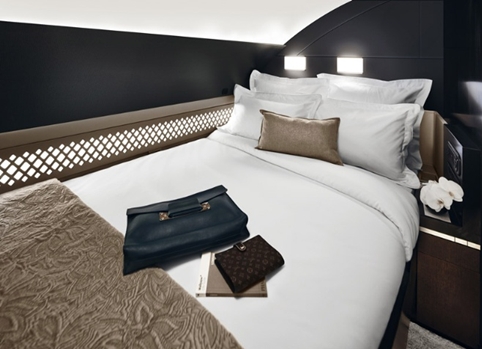 The VIP bedroom in the new Etihad interiors, developed by a team including Factorydesign