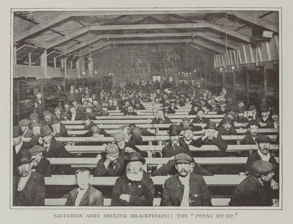 A Penny Situp in a Salvation Army shelter in Blacfriars, London c.1900