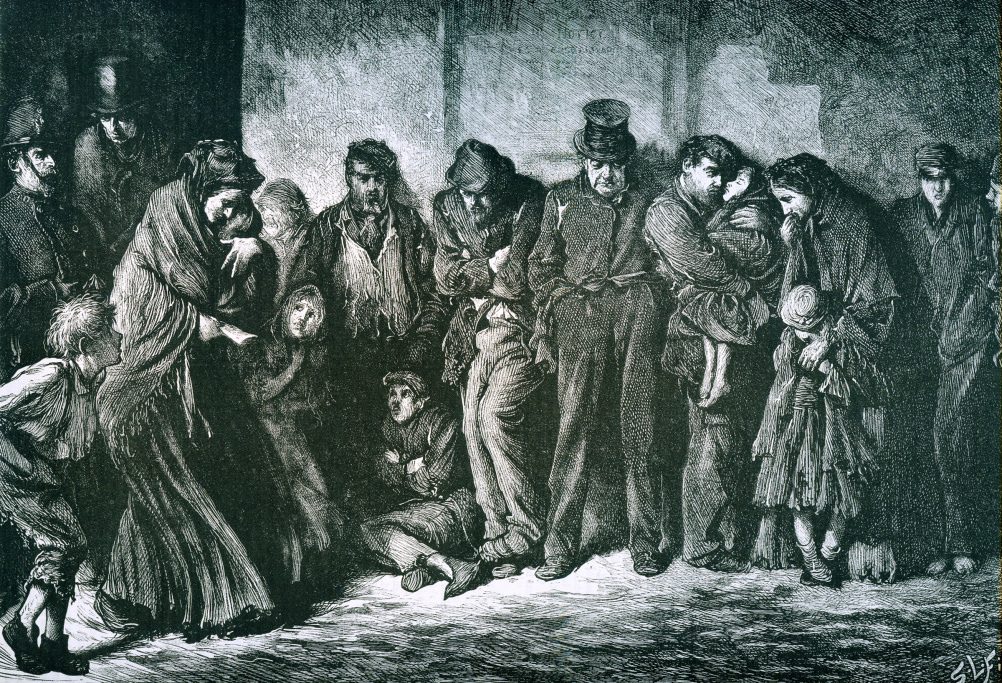 Houseless and Hungry – engraving by Luke Fields 1869