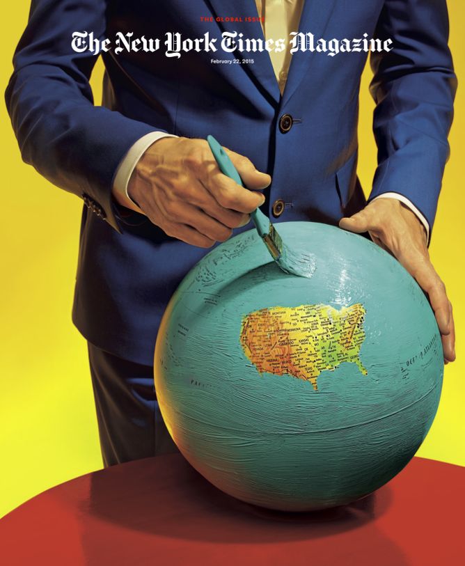 New York Times Magazine cover by Maurizio Cattelan and Pierpaulo Ferrari