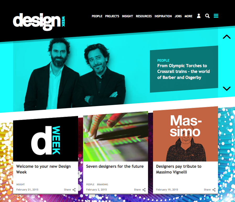 The new Design Week homepage