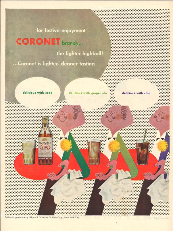 Coronet Brandy magazine advertisement, 1948. From private collection