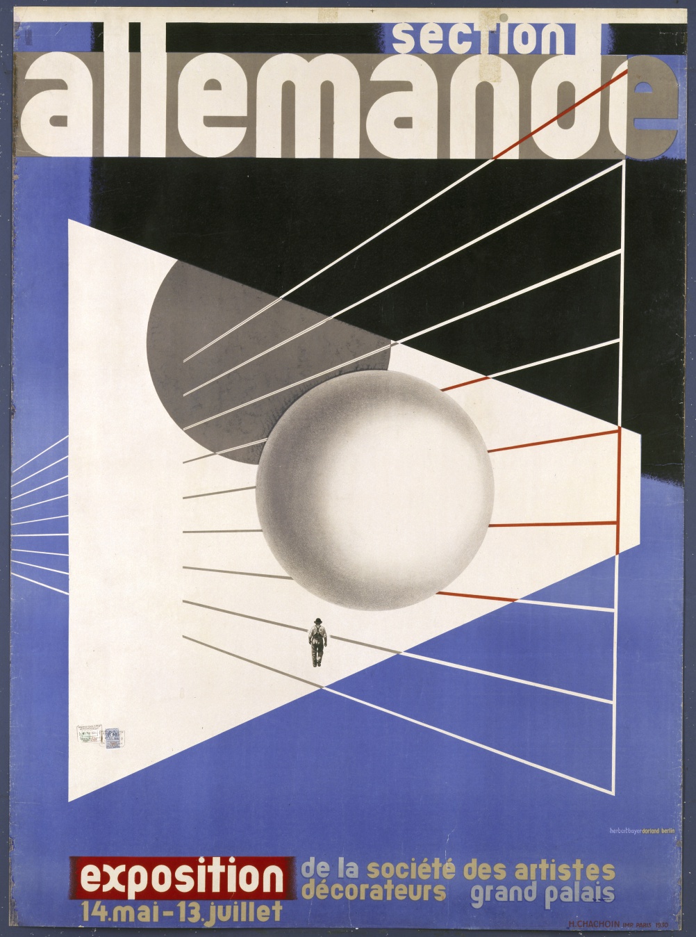 Herbert Bayer, “section allemande” Poster for the Werk-bund Exhibition in Paris, 1930