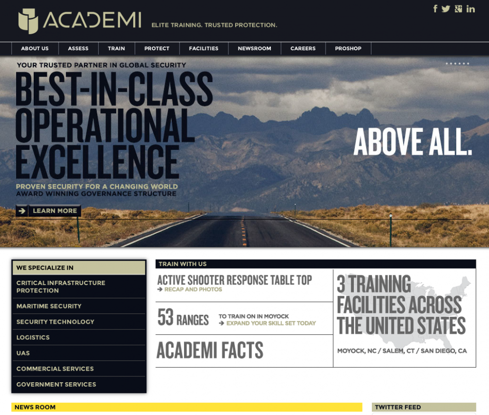 The Academi website