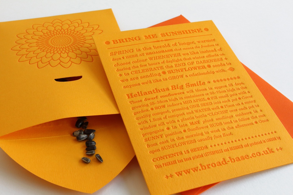 Letterpress seed packet by Broadbase