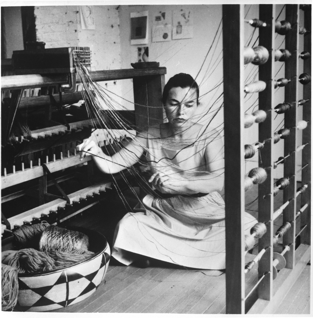 Lenore Tawney in her Coenties Slip Studio, 1958. Photo by David Attie