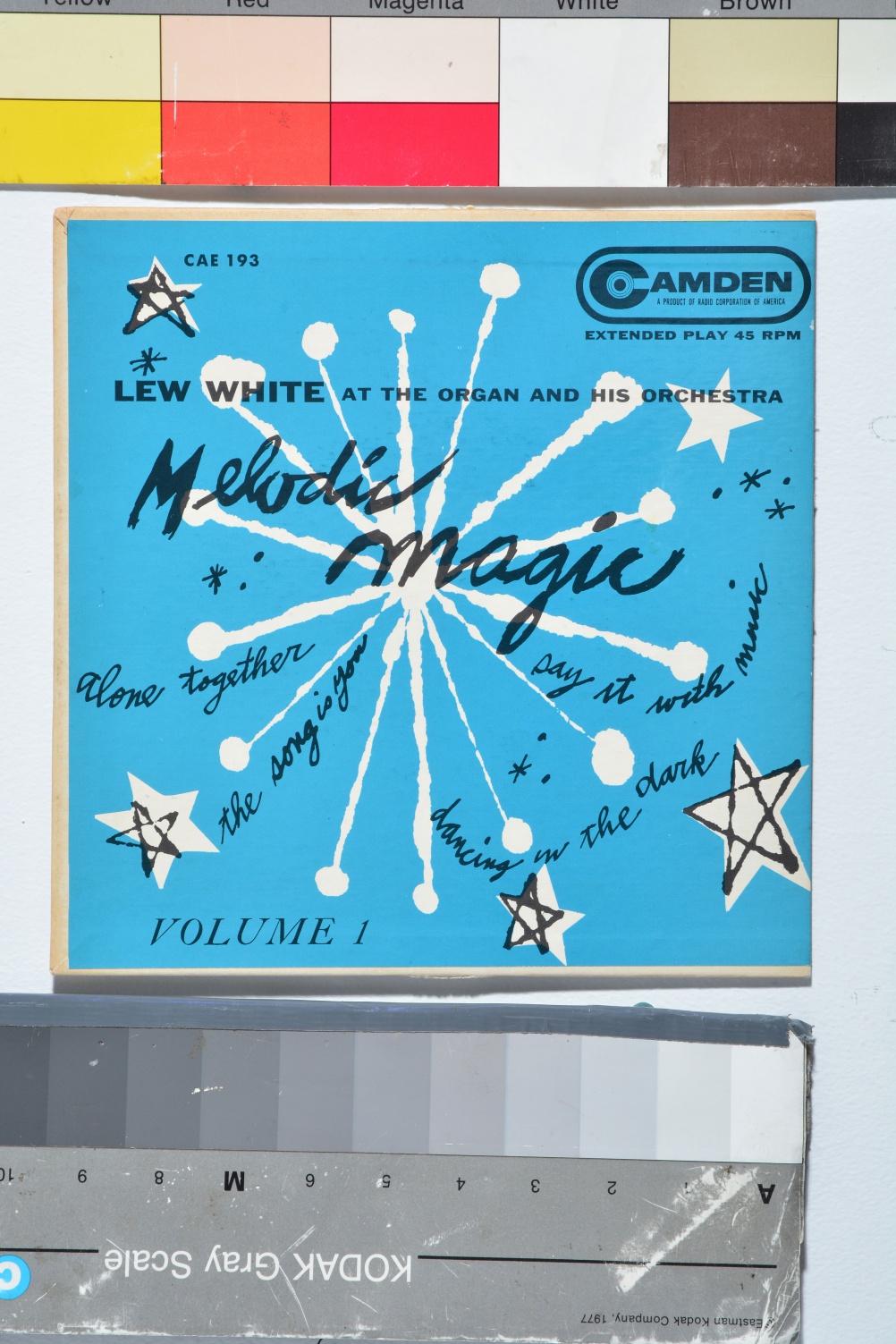 Melodic Magic Volume I, 1953. Lew White at the organ and his orchestra. © The Andy Warhol Foundation for the Visual Arts, Inc.