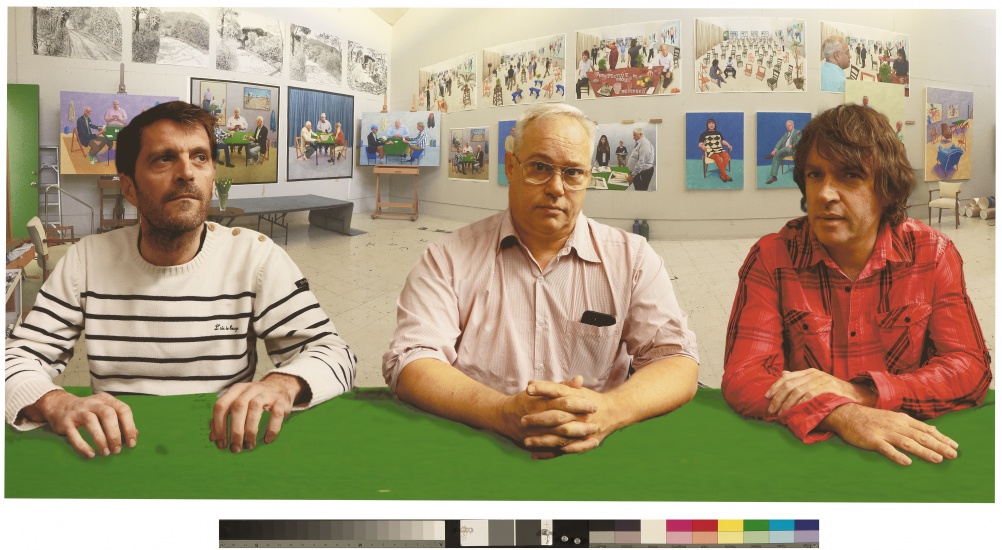 David Hockney, JP, JM, JW in the Studio, 2015