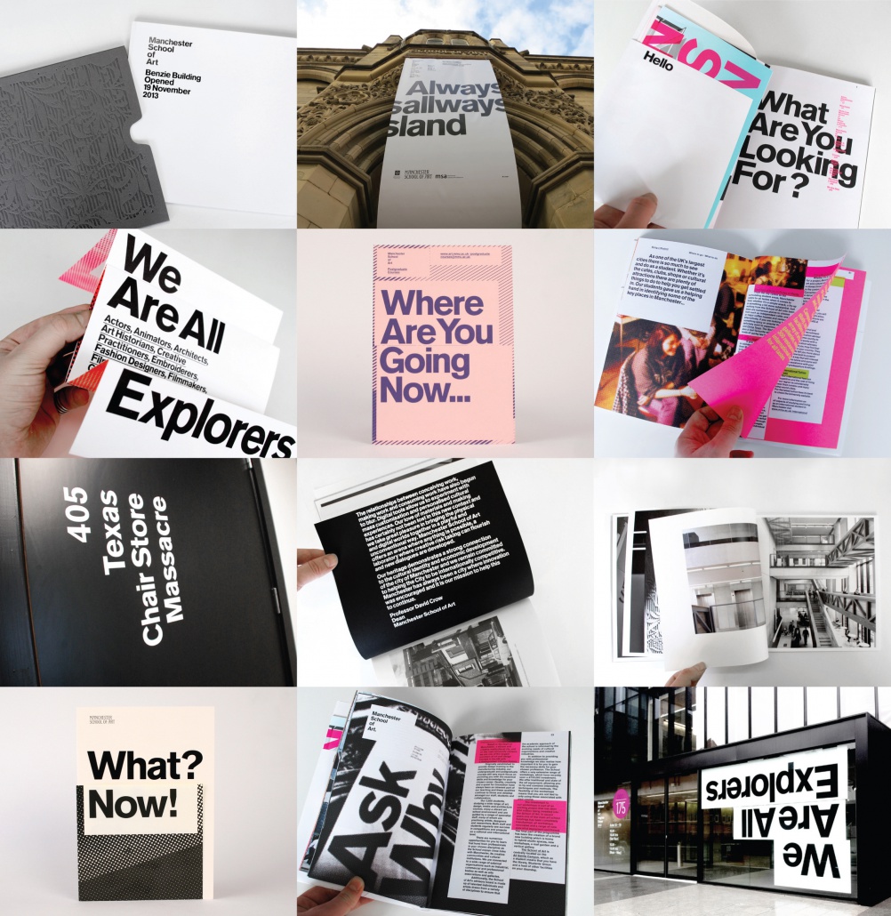 Manchester School of Art Rebrand / Brand Messaging / Prospectus / Signage — Manchester Metropolitan University (please show as a composite image not individual frames)