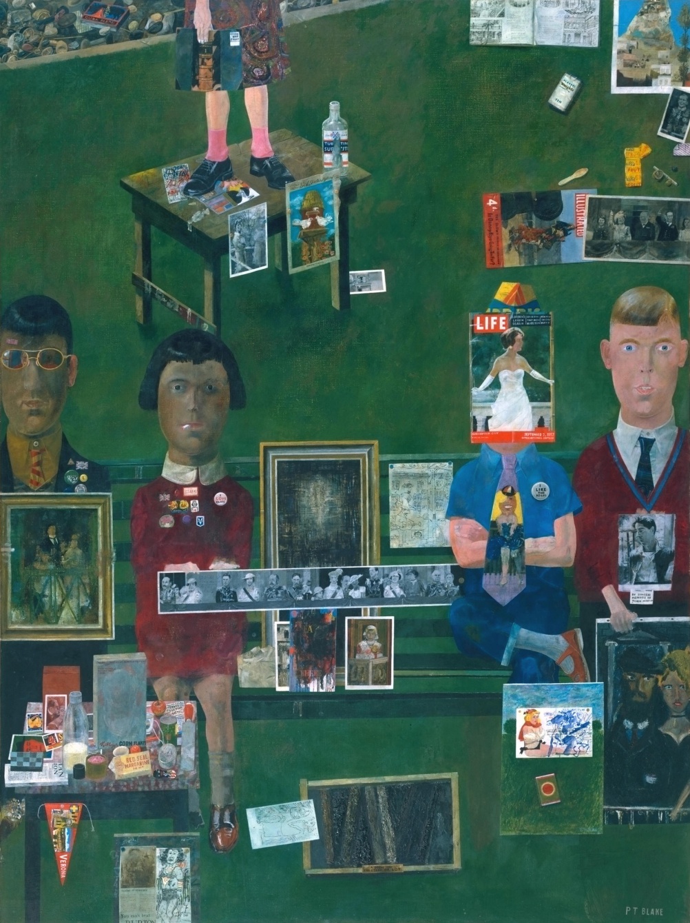 Peter Blake On the Balcony 1955-7 Oil paint on canvas 1213x908mm Tate Presented by the Contemporary Art Society 1963 © Peter Blake 2015. All rights reserved, DACS