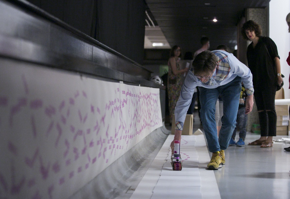 LONDON, ENGLAND - JUNE 27:  Fraser Muggeridge during day one of Station To Station, A 30 Day Happening opening weekend at the Barbican Centre, 27 June to 26 July 2015 at Barbican Art Gallery on June 27, 2015 in London, England.  (Photo by John Phillips/Getty Images for the Barbican Art Gallery) *** Local Caption *** Fraser Muggeridge