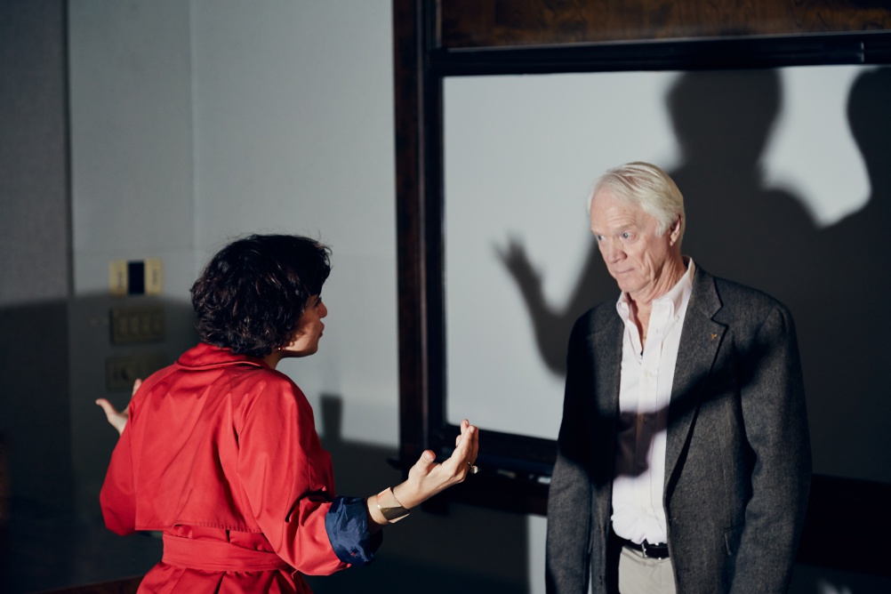 Ben Hayoun directing Apollo 9 astronaut Rusty Schweickart. Photo by Nick Ballon