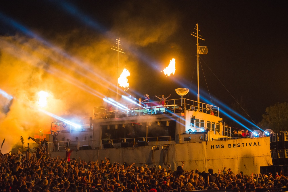 Chase and Status performing a DJ set aboard the HMS Bestival. © Carolina Faruolo.