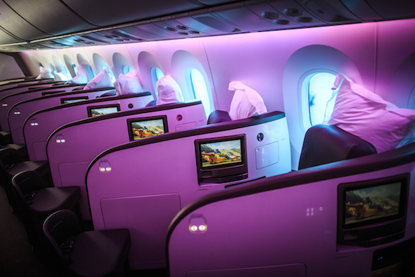 Stock pictures of Virgin Atlantic 787-9 aircraft Birthday Girl.