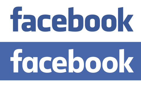 The old Facebook logo (top) and the new one (bottom)