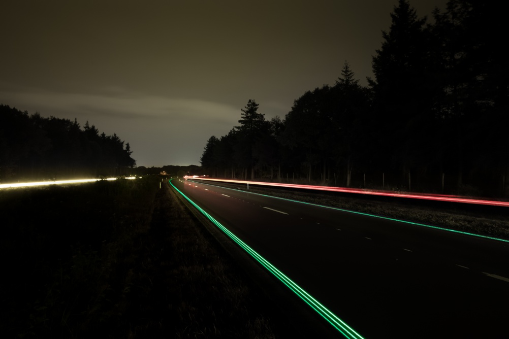 Glowing Lines, part of Daan Rosegaarde's Smart Highway project