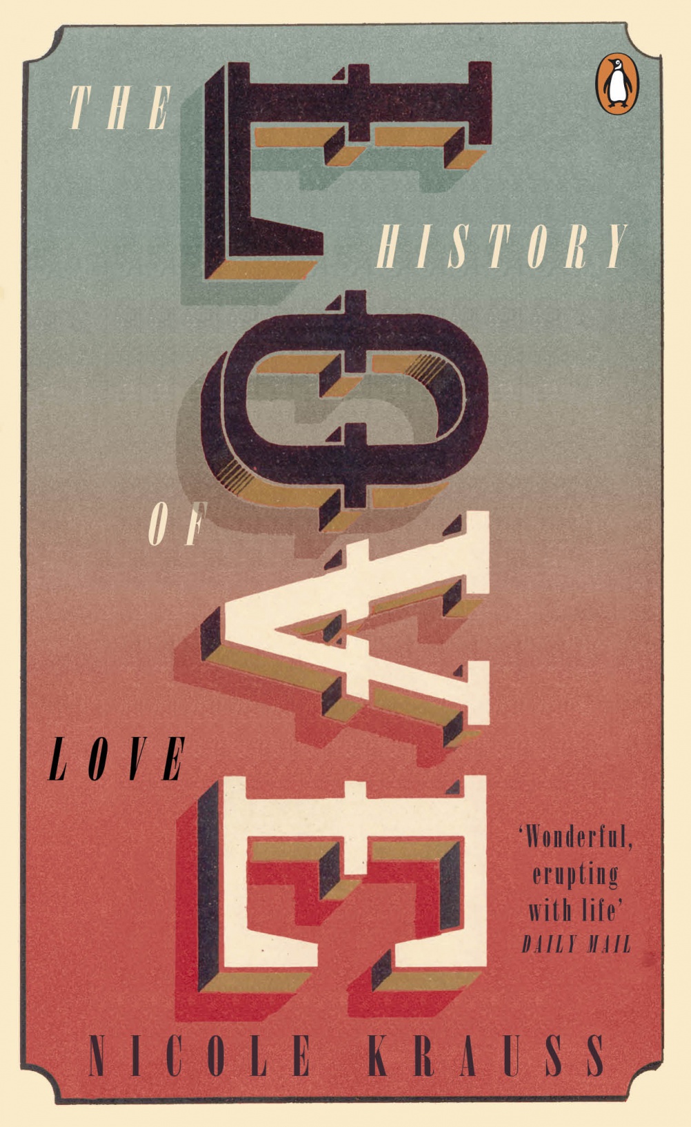 The History of Love by Nicole Krauss. Cover by  Ricardo Valiente 