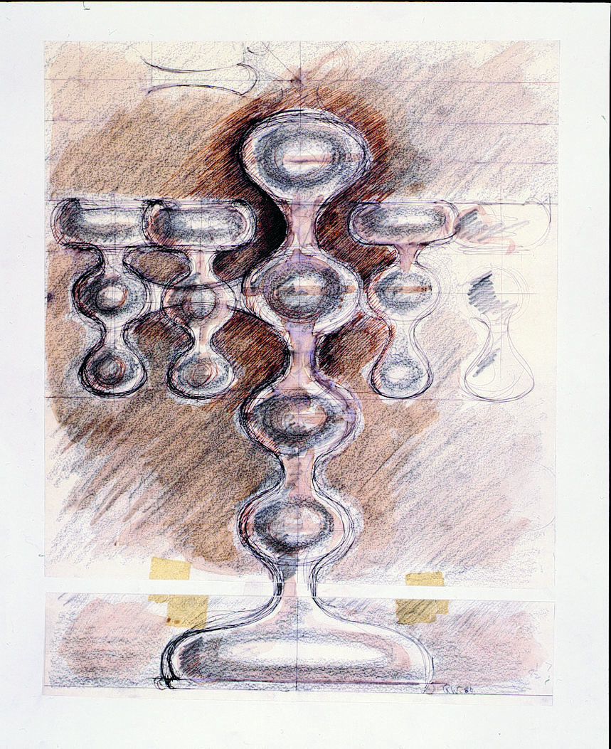 Silver V&A Candelabra Sketch